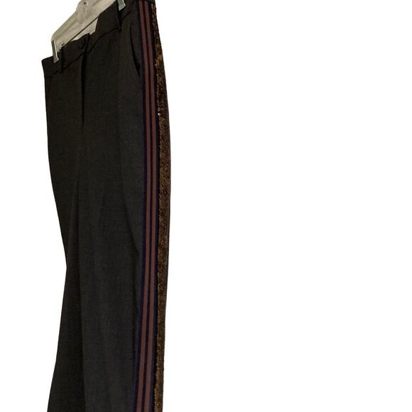 J.Crew Ludlow Sequin Tuxedo Stripe Cropped Grey Wool High Rise Pants Womens 10  - Picture 4 of 14